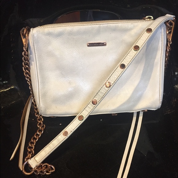 Rebecca Minkoff Mini White Leather Crossbody Bag - Picture 1 of 8